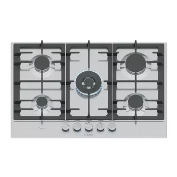 Placa de fogão Bosch Serie 6 PCQ7A5I90 aço inoxidável de encastrar 75 cm gás 5 zonas