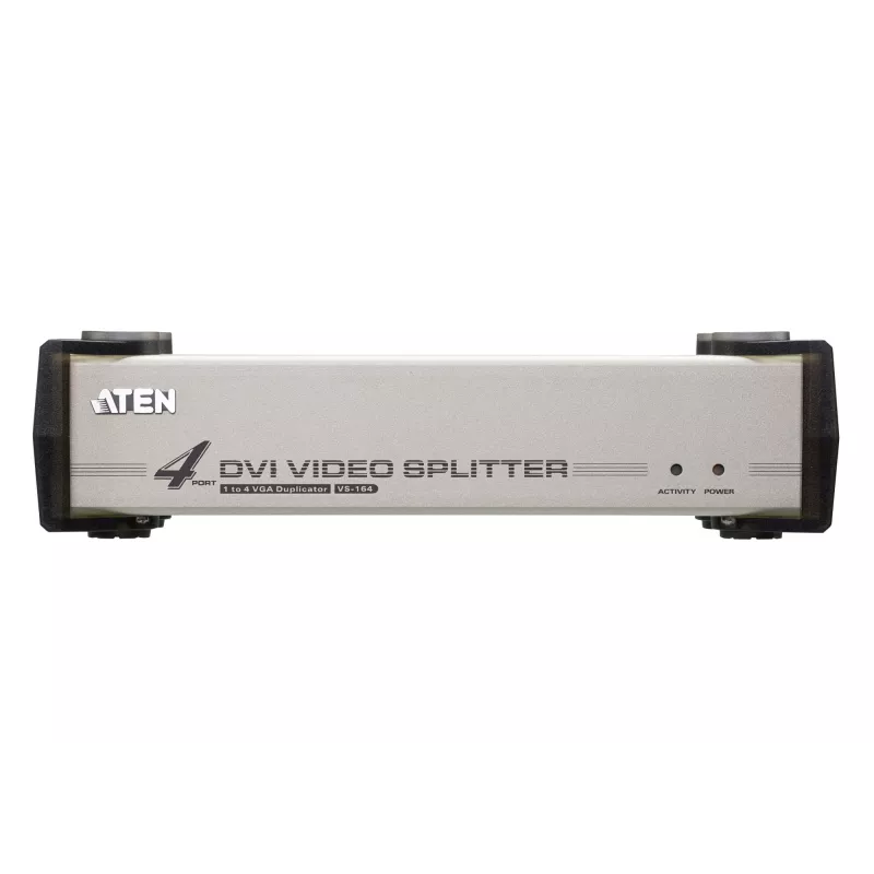 Divisor de áudio/vídeo DVI ATEN 4 portas, DVI, 4x DVI-I, 1920 x 1200 píxeis, preto, prateado, metal, Full HD