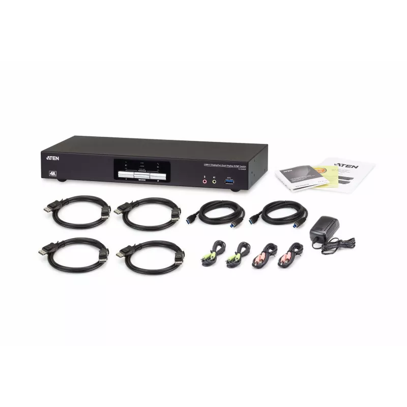 Comutador KVMP ATEN 2P USB3.0 DisplayPORT Dual View