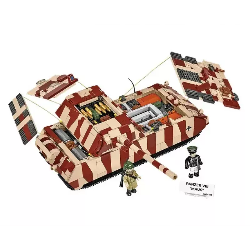 Blocos de construção Cobi Panzer VIII Maus kit de montagem escala 1:35 COBI-3138, réplica detalhada de veículo militar