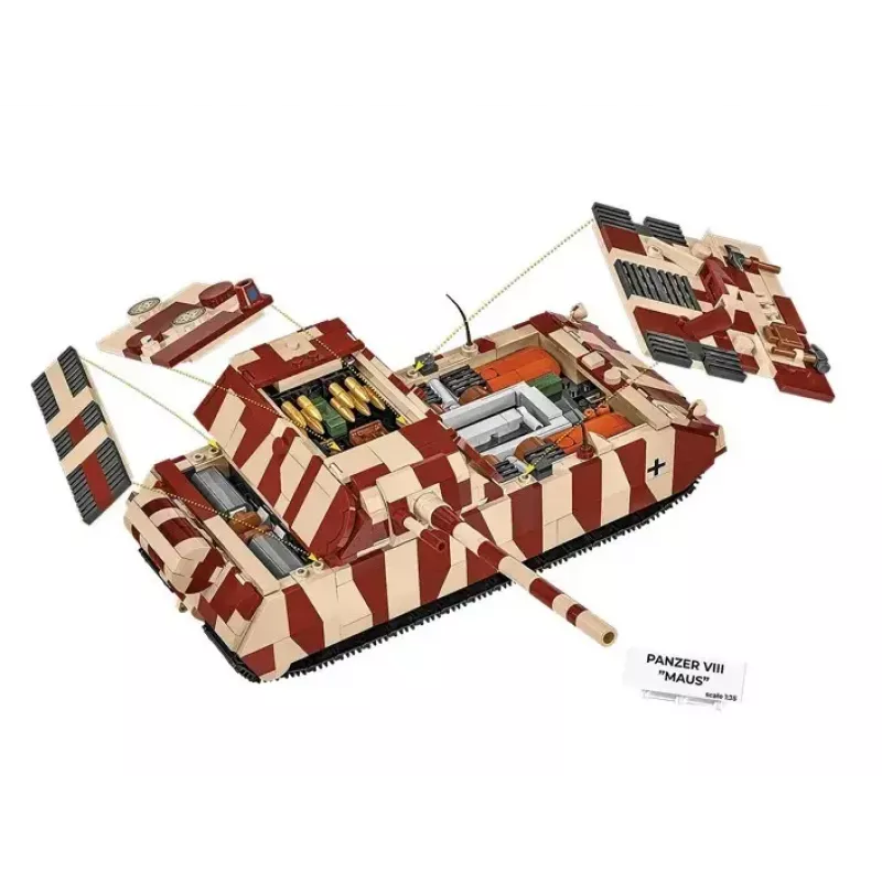 Blocos de construção Cobi Panzer VIII Maus kit de montagem escala 1:35 COBI-3138, réplica detalhada de veículo militar