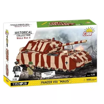 Blocos de construção Cobi Panzer VIII Maus kit de montagem escala 1:35 COBI-3138, réplica detalhada de veículo militar