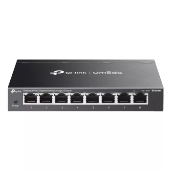 Comutador de rede TP-Link Omada ES208G Managed L2 Gigabit Ethernet (10/100/1000) preto