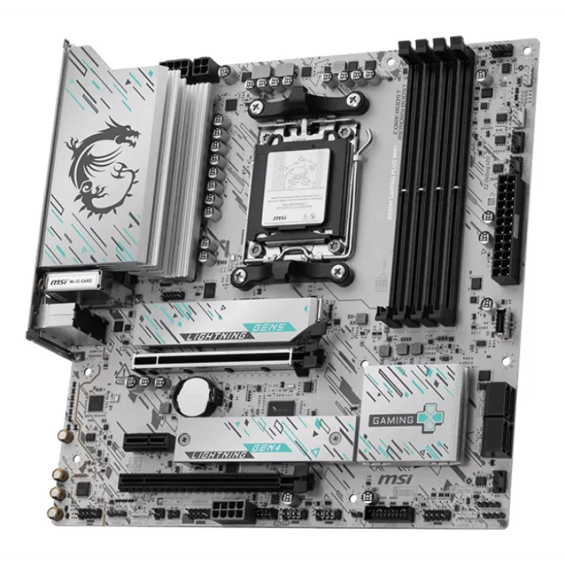 Placa-mãe MSI B850M GAMING PLUS WIFI — AMD B850, socket AM5, micro ATX, DDR5, 4x DIMM, 3x M.2, Wi‑Fi 7, 5 Gb LAN