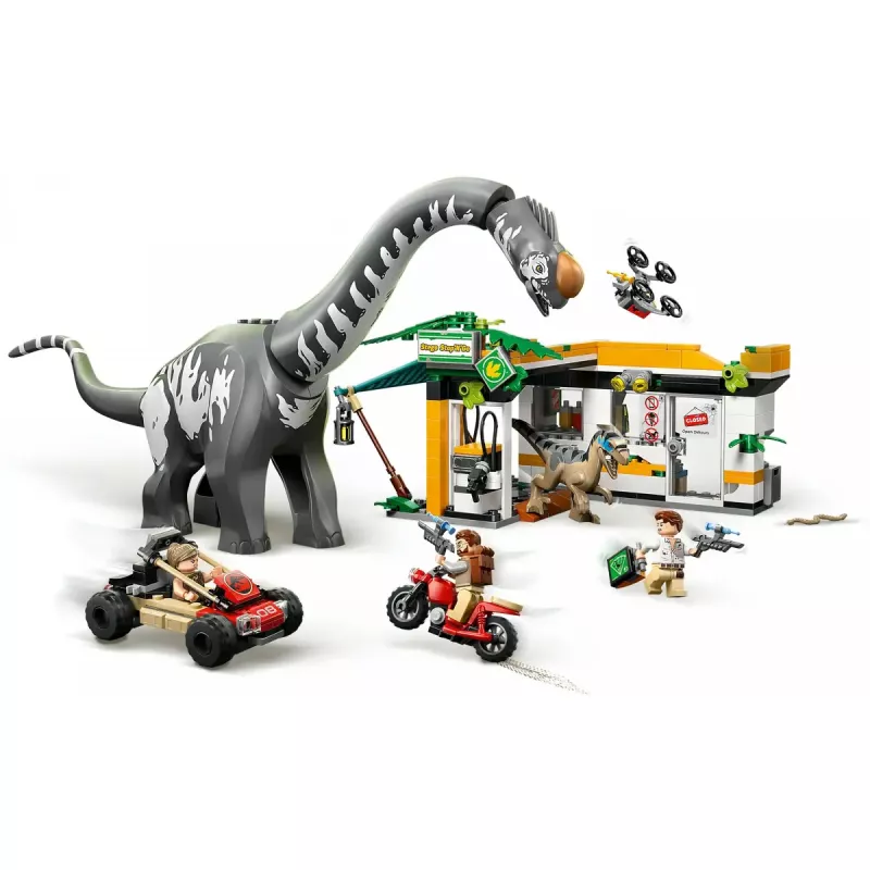 Conjunto LEGO Jurassic World 76973 — Raptor & Titanosaurus com 3 figuras, 582 peças, a partir dos 7 anos