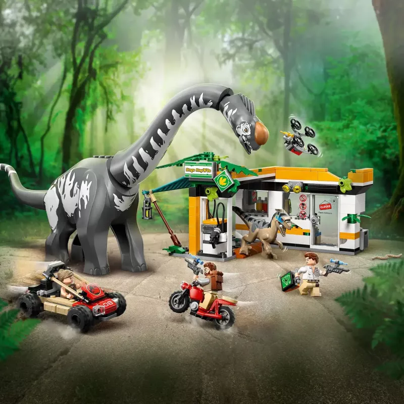 Conjunto LEGO Jurassic World 76973 — Raptor & Titanosaurus com 3 figuras, 582 peças, a partir dos 7 anos