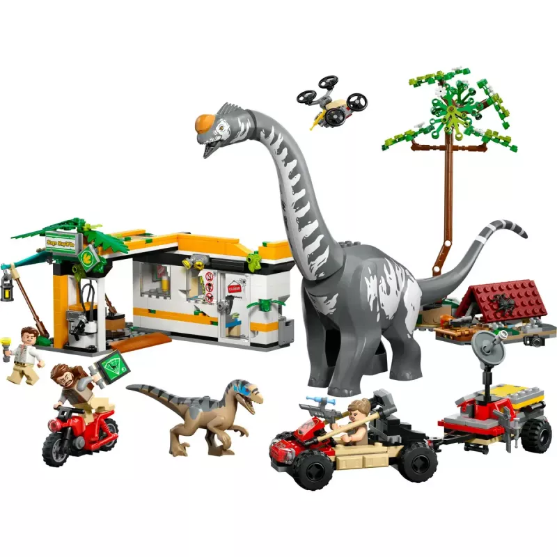 Conjunto LEGO Jurassic World 76973 — Raptor & Titanosaurus com 3 figuras, 582 peças, a partir dos 7 anos