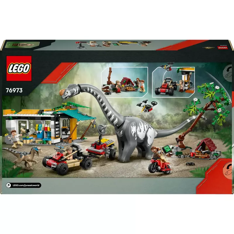 Conjunto LEGO Jurassic World 76973 — Raptor & Titanosaurus com 3 figuras, 582 peças, a partir dos 7 anos