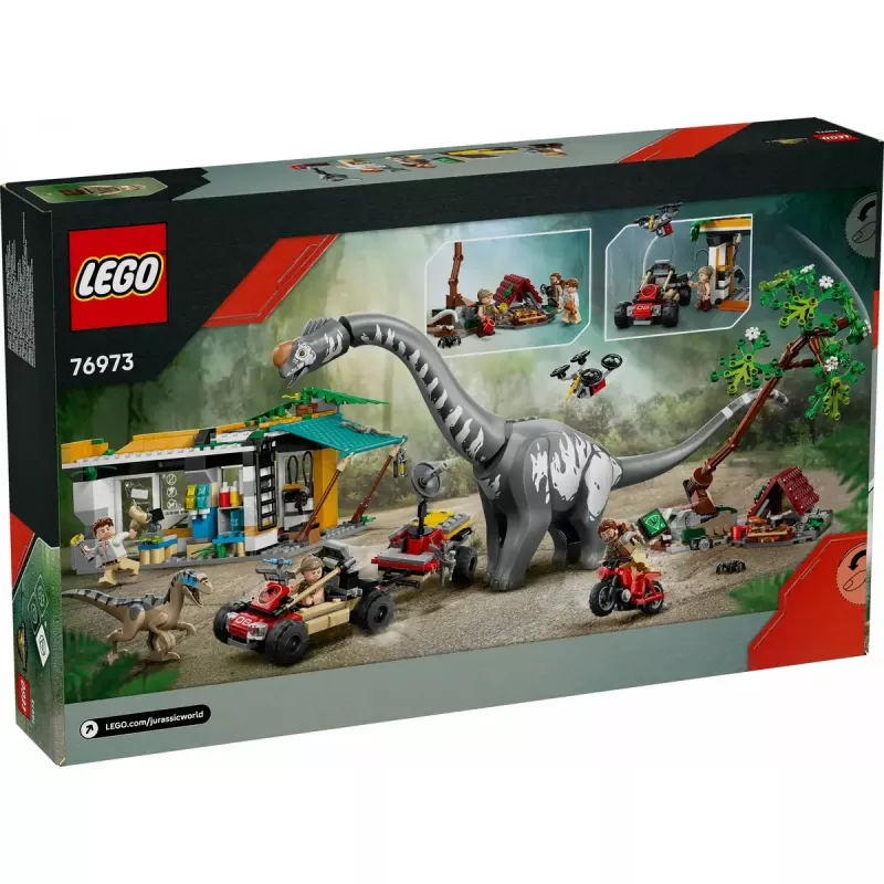 Conjunto LEGO Jurassic World 76973 — Raptor & Titanosaurus com 3 figuras, 582 peças, a partir dos 7 anos