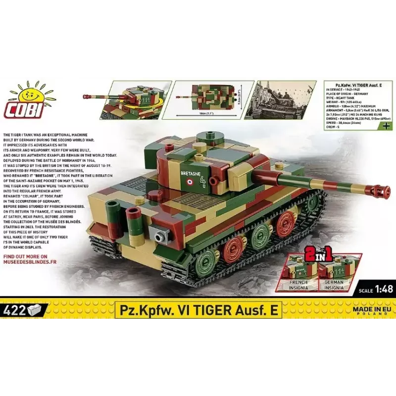 Cobi Pz.Kpfw. VI Tiger Ausf. E conjunto de construção, 1:48, 422 peças