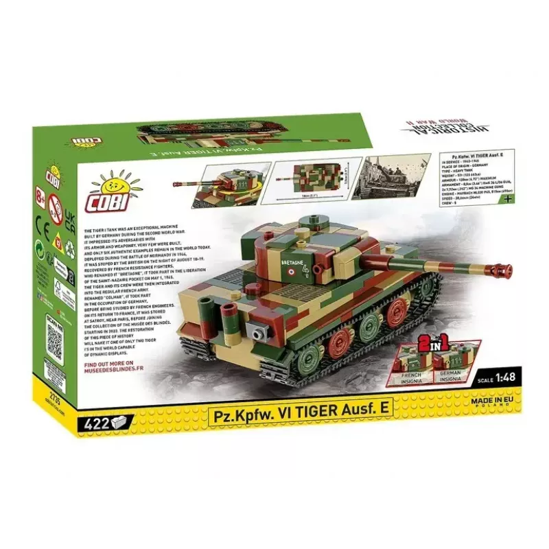 Cobi Pz.Kpfw. VI Tiger Ausf. E conjunto de construção, 1:48, 422 peças