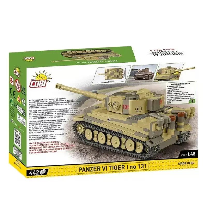 Conjunto de construção Cobi Panzer VI Tiger I 442 peças modelo COIB-2734
