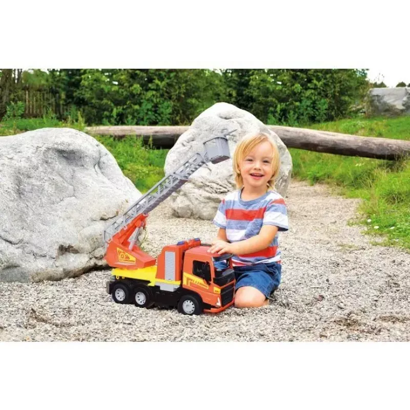 Camião de bombeiros de brincar Lena Volvo FMX Vehicle Worxx com escada, modelo 04625