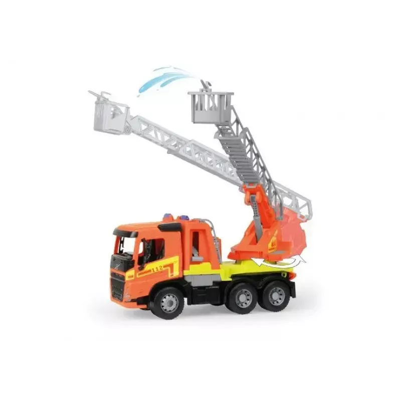 Camião de bombeiros de brincar Lena Volvo FMX Vehicle Worxx com escada, modelo 04625