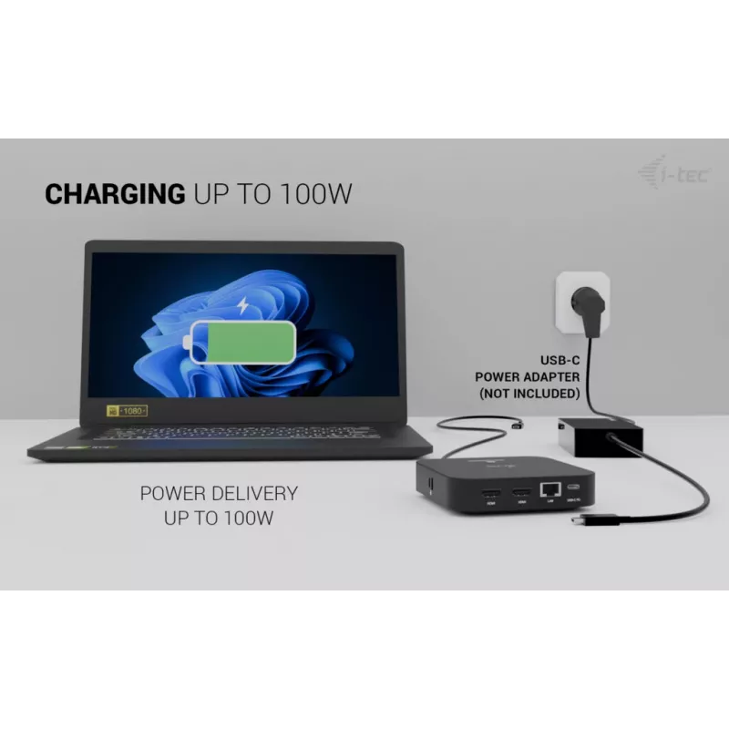 Docking station ITEC USB-C Dual HDMI C31DUALHDMIDOCKPD – Dual 4K 60Hz, 100W Power Delivery