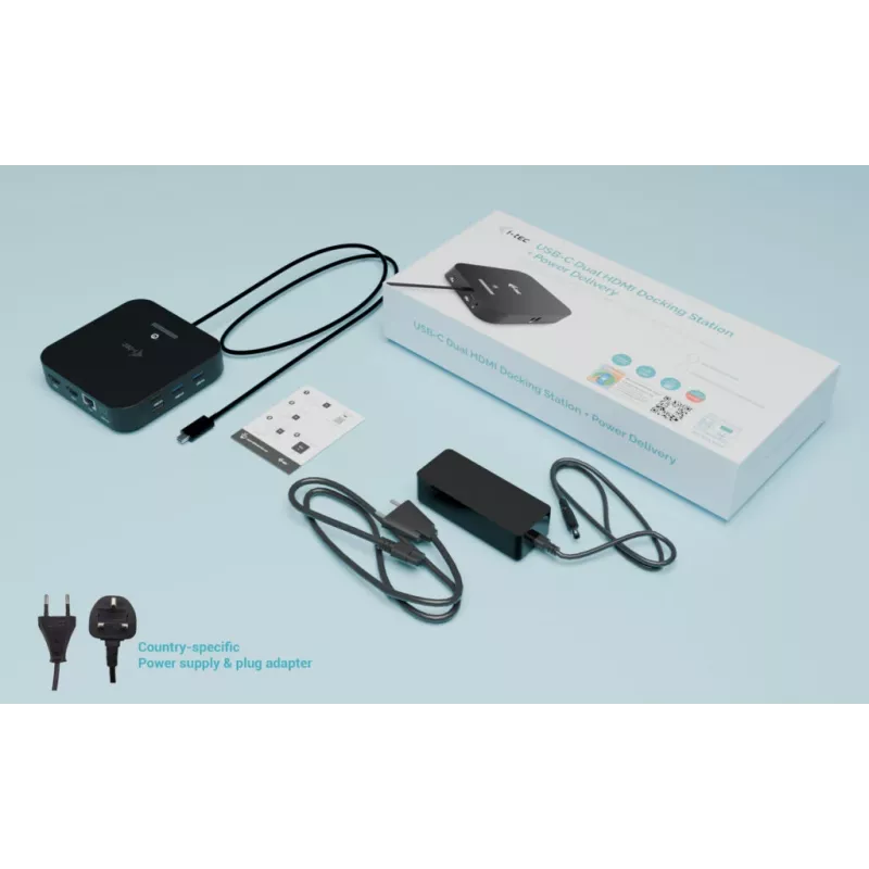 Adaptador USB-C Dual HDMI ITEC C31DUALHDMIDPD100 — dual HDMI 4K@60Hz, USB-C Power Delivery 100W