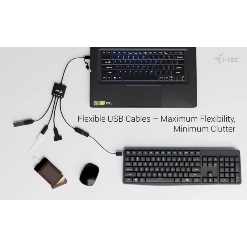 Hub de cabos i-tec USB-C/USB-A 4 portas (2x USB-C, 2x USB-A)