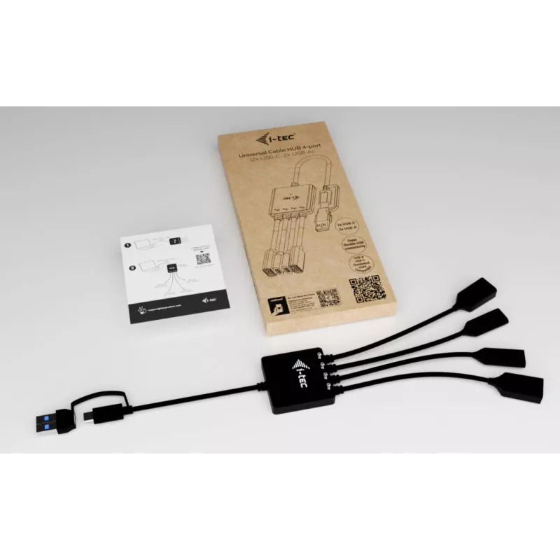 Hub de cabos i-tec USB-C/USB-A 4 portas (2x USB-C, 2x USB-A)