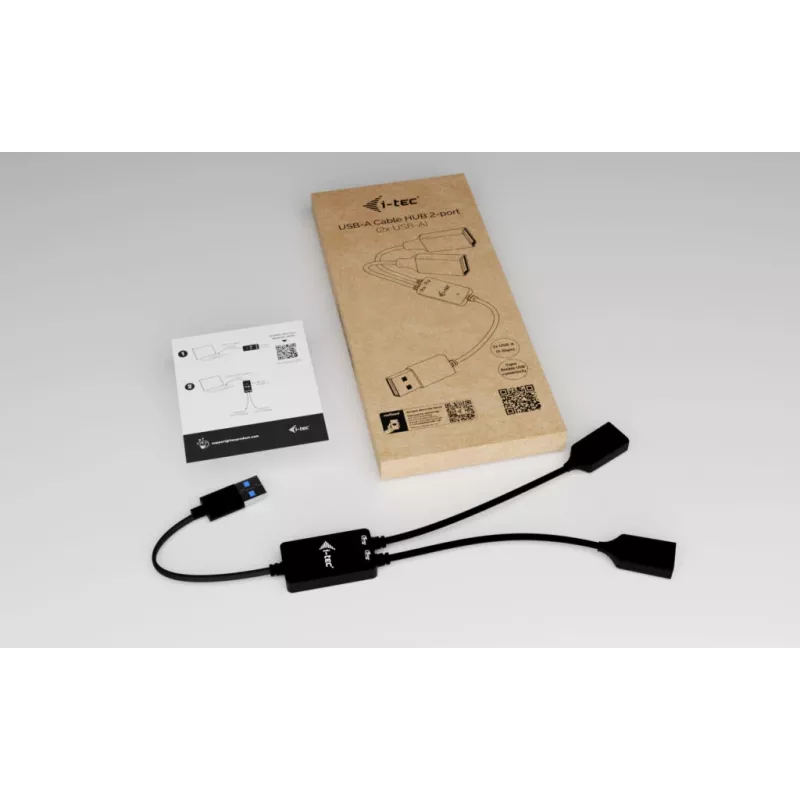 Hub USB-A ITEC U3CBLHUB2A — 2 portas, USB 3.0 até 5 Gbit/s