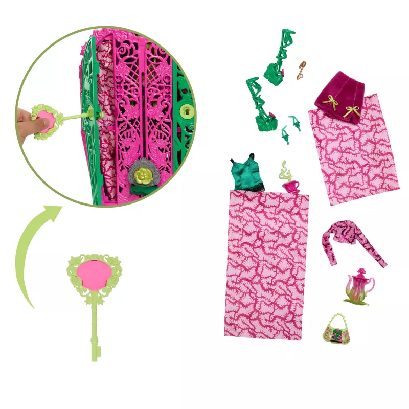 Conjunto de brincar Monster High Skulltimate Secrets Garden Mysteries, boneca Venus McFlytrap com mais de 19 surpresas