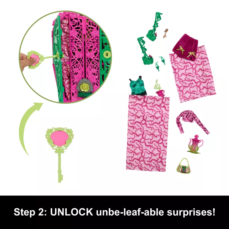 Conjunto de brincar Monster High Skulltimate Secrets Garden Mysteries, boneca Venus McFlytrap com mais de 19 surpresas