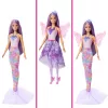 Conjunto de moda de fantasia para boneca Barbie com acessórios, incluindo cauda de sereia, asas de fada e colares