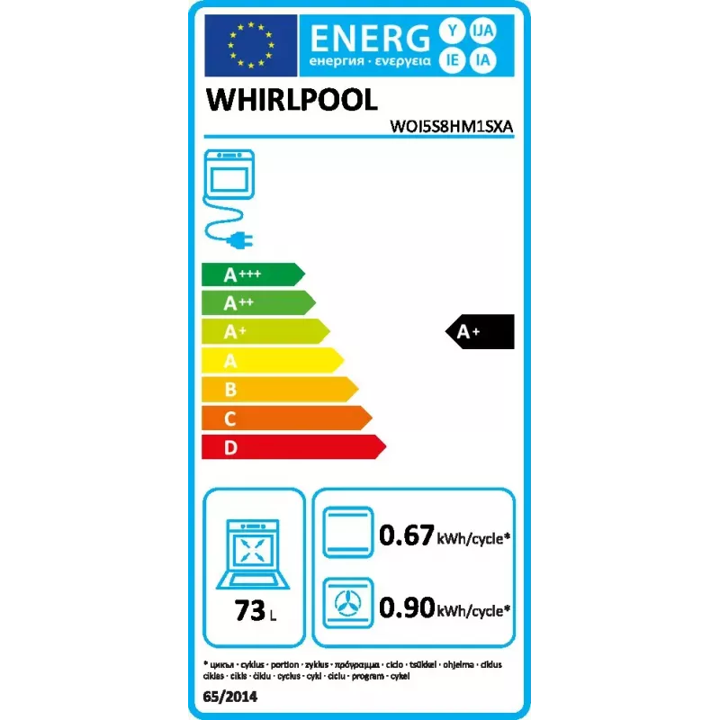 Whirlpool WOI5S8HM1SXA 73 L preto, aço inoxidável