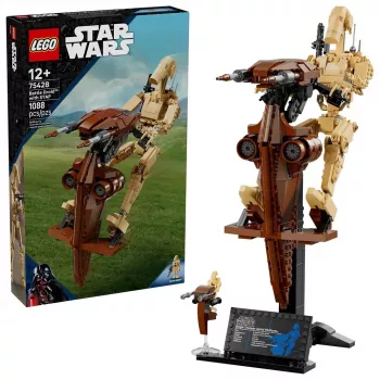 Conjunto de construção LEGO Star Wars Droide de Combate com STAP 75428 — 1088 peças, 1 minifigura, tamanho de exposição 140×380×300 mm