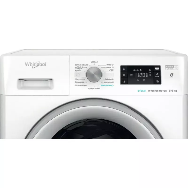 Máquina de lavar e secar WHIRLPOOL FFWDB 864489 SV EE de carregamento frontal 6 kg 1400 rpm branca