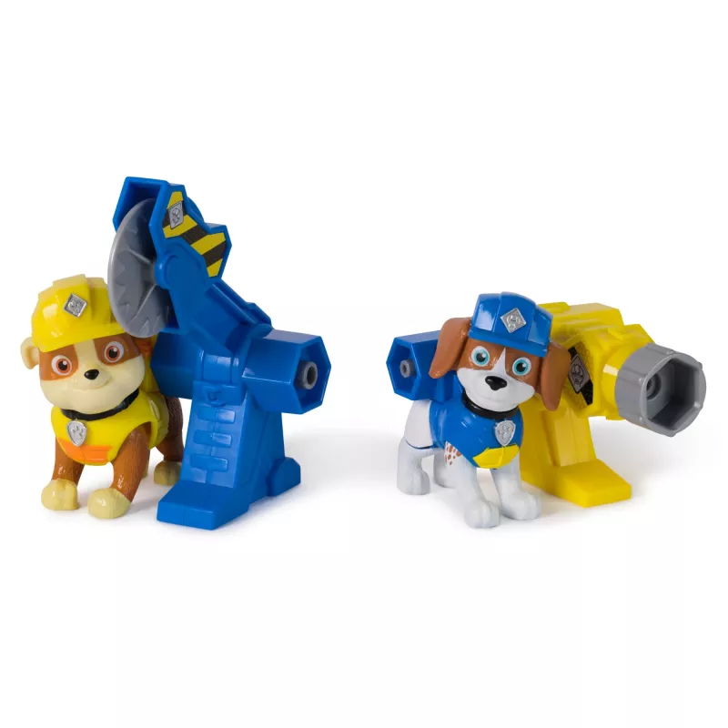 Conjunto de figuras sortidas Rubble & Wheeler Power Tool Pups com 2 ferramentas e 2 acessórios de construção, a partir dos 3 anos