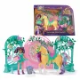 Unicorn Academy, boneca Ava & conjunto de brincar estábulo de folhas com mudança de cor, ideia de presente de Páscoa, 15 acessórios, bonecas & brinquedo de unicórnio para raparigas a partir dos 4 anos