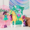 Unicorn Academy, boneca Ava & conjunto de brincar estábulo de folhas com mudança de cor, ideia de presente de Páscoa, 15 acessórios, bonecas & brinquedo de unicórnio para raparigas a partir dos 4 anos