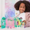 Unicorn Academy, boneca Ava & conjunto de brincar estábulo de folhas com mudança de cor, ideia de presente de Páscoa, 15 acessórios, bonecas & brinquedo de unicórnio para raparigas a partir dos 4 anos