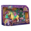 Unicorn Academy, boneca Ava & conjunto de brincar estábulo de folhas com mudança de cor, ideia de presente de Páscoa, 15 acessórios, bonecas & brinquedo de unicórnio para raparigas a partir dos 4 anos