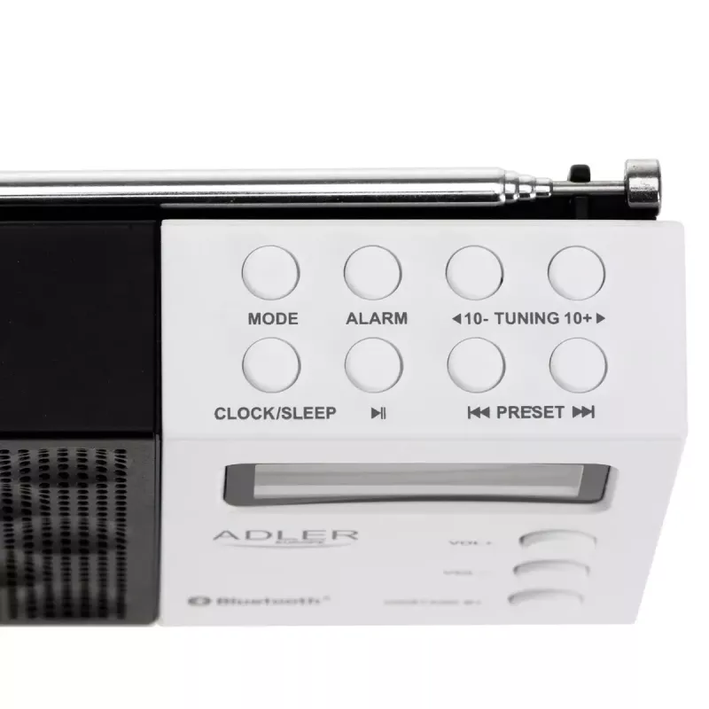Rádio digital Adler AD 1908 PLL AM/FM com função de alarme
