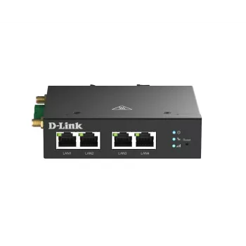 Router móvel D-Link DWM-314-T 4G LTE VPN preto montagem em calha DIN