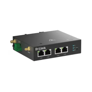 Router móvel D-Link DWM-314-T 4G LTE VPN preto montagem em calha DIN