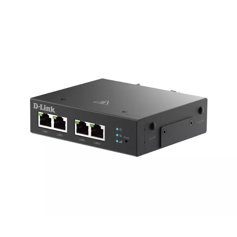 Router móvel D-Link DWM-314-T 4G LTE VPN preto montagem em calha DIN
