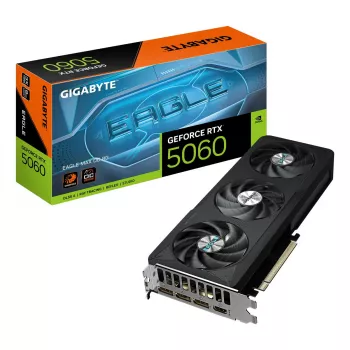 Placa gráfica GIGABYTE GeForce RTX 5060 8GB GDDR7 PCIe 5.0, 3840 CUDA, 128-bit, WINDFORCE 3X, 3x DisplayPort 2.1b + HDMI 2.1b