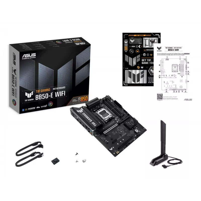 Placa-mãe ASUS TUF GAMING B850-E WIFI, AMD B850, socket AM5, ATX, DDR5, 4x DIMM, 3x M.2, Wi‑Fi 6E, LAN 2,5Gb