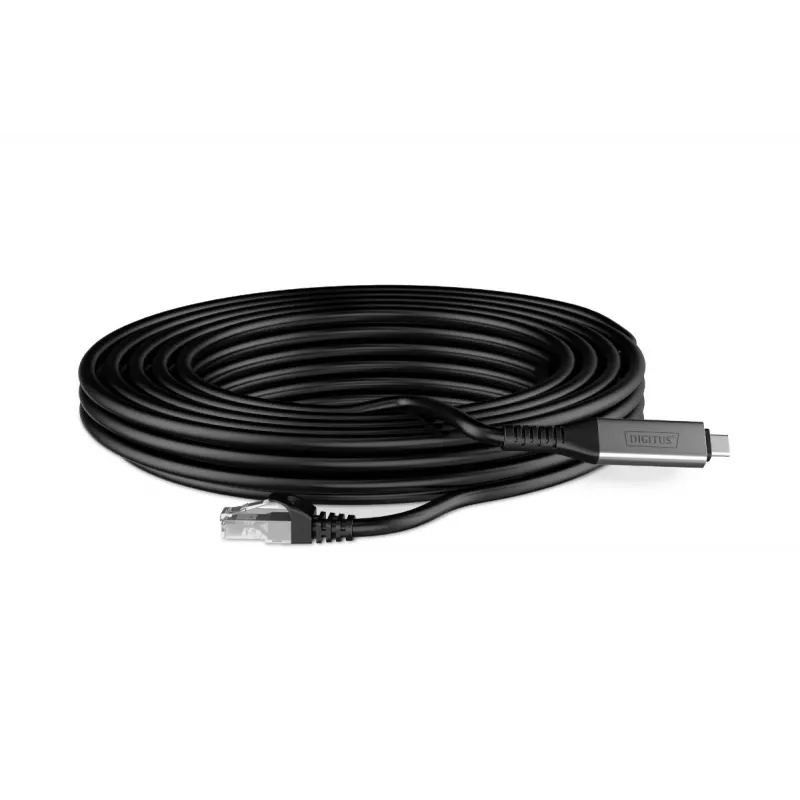 DIGITUS USB-C 3.2 Gen1 - Cabo Ethernet RJ45 - CAT6a S/FTP preto - 5m