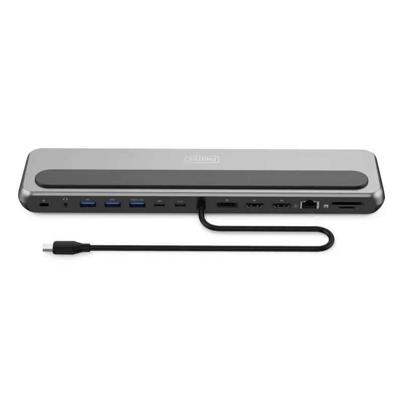 Docking station Digitus USB-C 8K, 12 portas, USB 3.2 Gen 2, 100 W