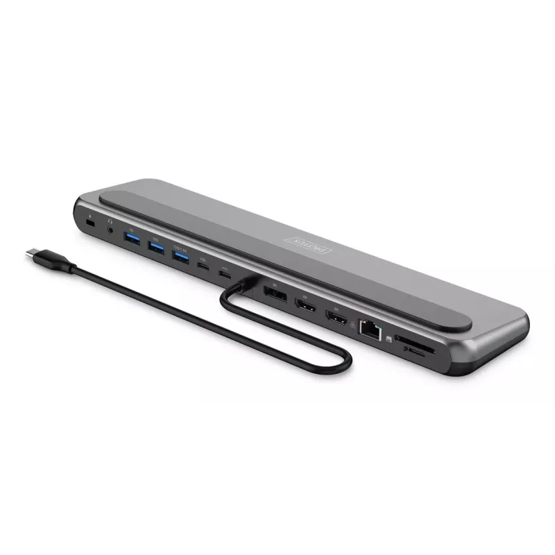 Docking station Digitus USB-C 8K, 12 portas, USB 3.2 Gen 2, 100 W