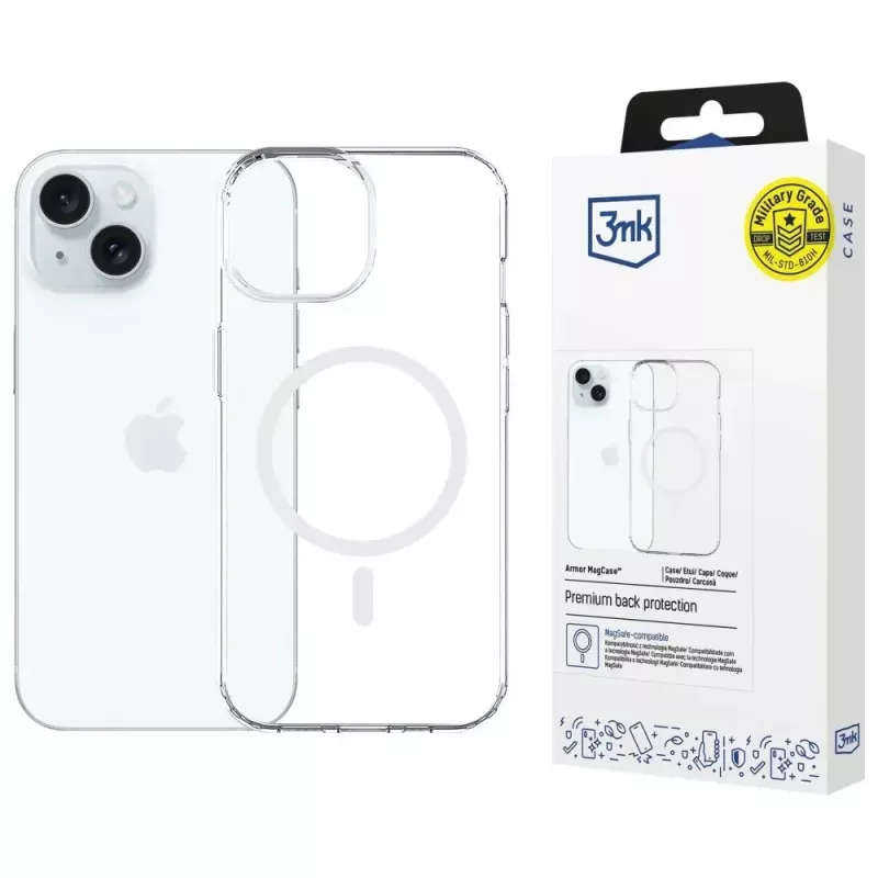 Capa de proteção 3MK Armor MagCase para Apple iPhone 15 – design robusto, compatibilidade magnética