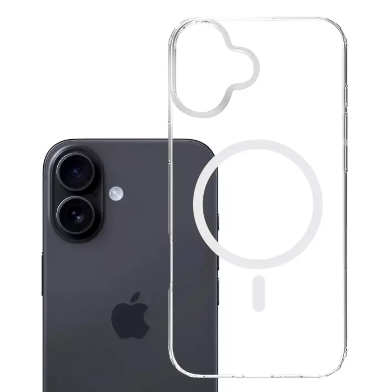 Capa para telemóvel 3MK Armor MagCase para iPhone 16, 6,1 polegadas (15,5 cm), transparente, PC+TPU