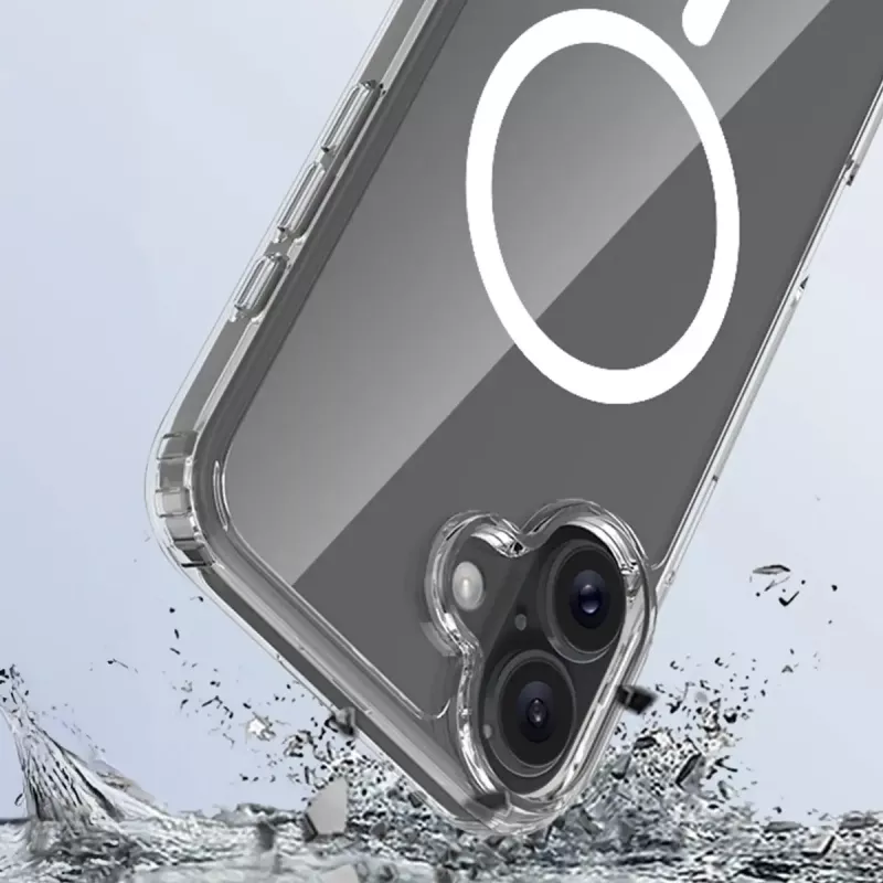 Capa para telemóvel 3MK Armor MagCase para iPhone 16, 6,1 polegadas (15,5 cm), transparente, PC+TPU