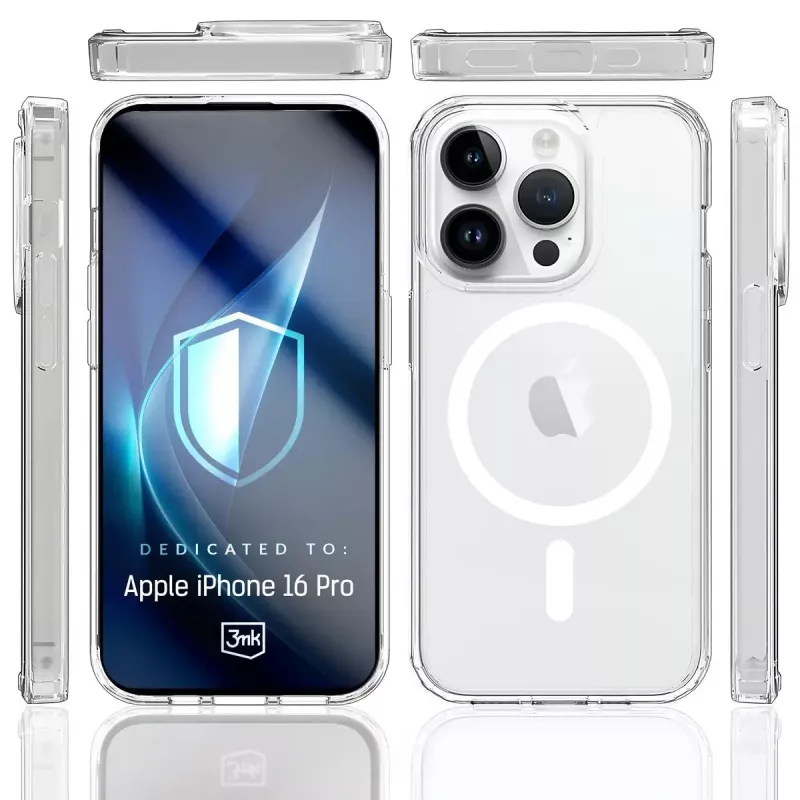 3MK Armor MagCase capa para iPhone 16 Pro, MagSafe, transparente, TPU
