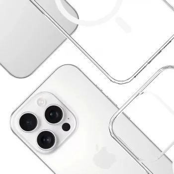 Capa para telemóvel 3MK Armor MagCase para iPhone 16 Pro Max, compatível com 17,5 cm (6,9 polegadas), transparente, PC+TPU