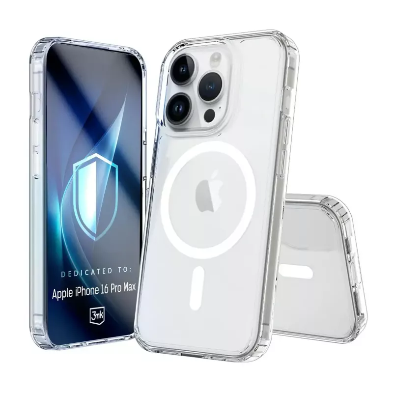 3MK Armor MagCase capa para iPhone 16 Pro Max, MagSafe, transparente, TPU