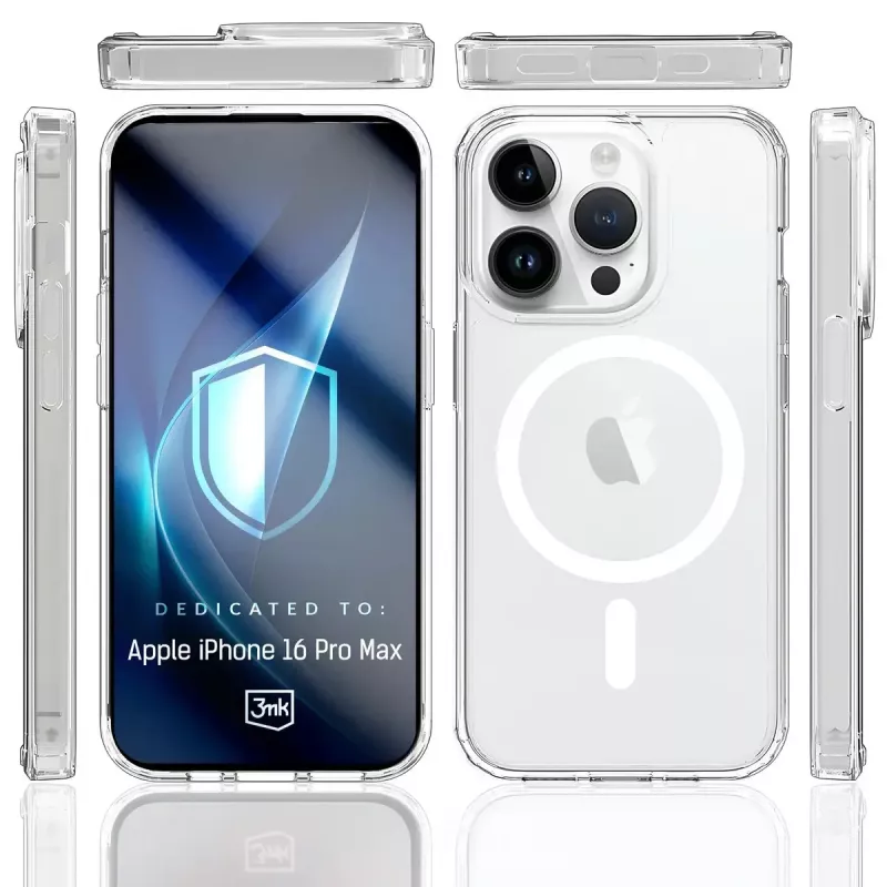 3MK Armor MagCase capa para iPhone 16 Pro Max, MagSafe, transparente, TPU